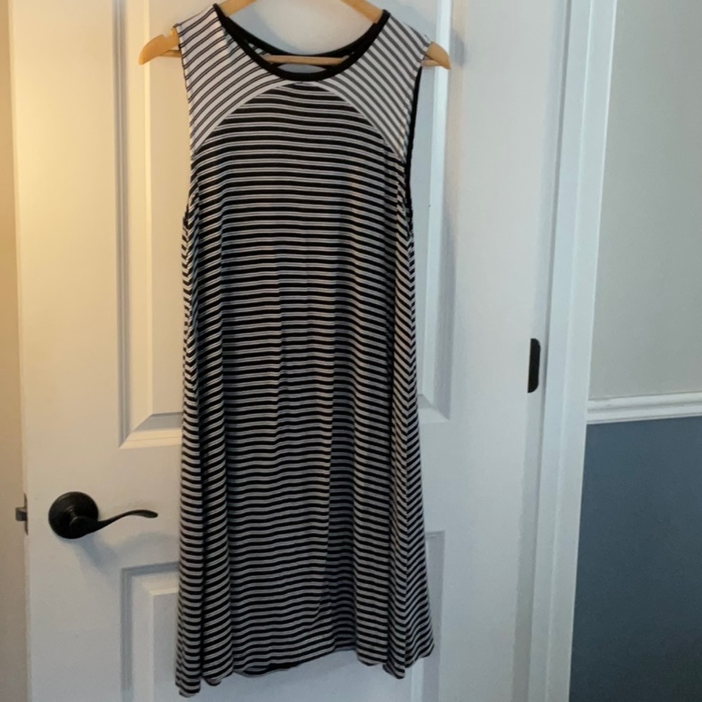 GAP Black and White Striped Tank Dress